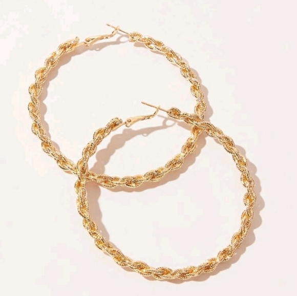 Gold Boho Hoop Earrings - Picture 6 of 7